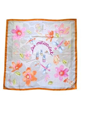 Vintage Patek Philippe "Les Metiers D'art" Silk Scarf with Floral Pattern